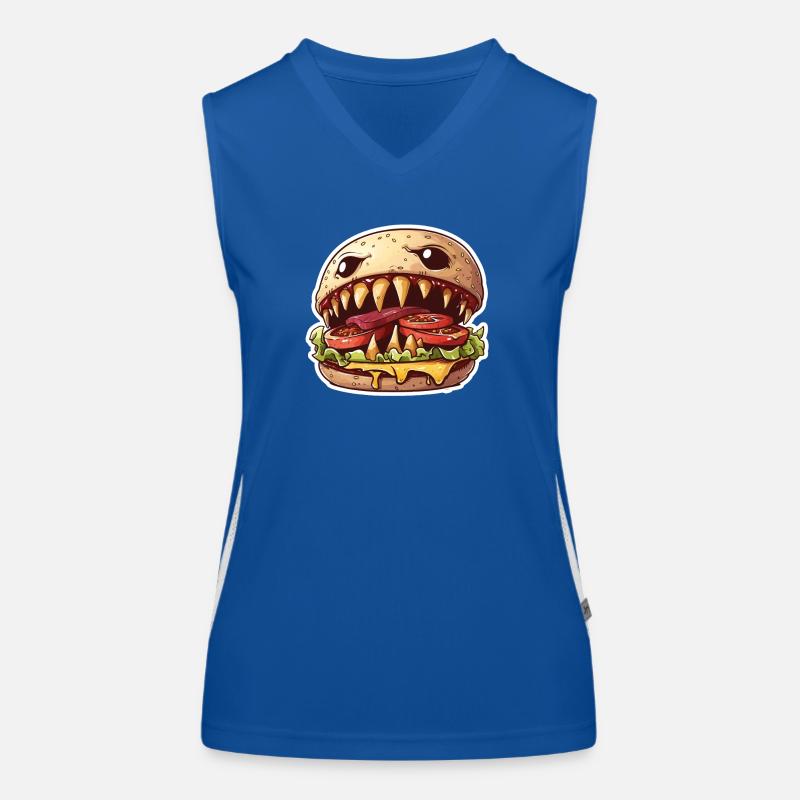 Carnivorous Cheeseburger – Monster Burger Women's Functional Contrast Tank Top