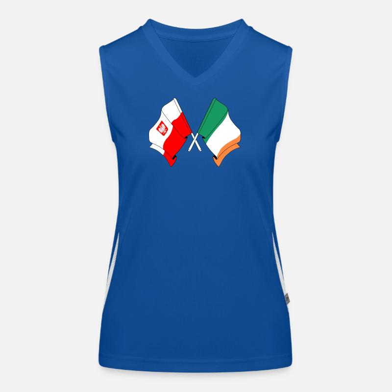 Drapeau de la Pologne, drapeau de l’Irlande Débardeur respirant contrasté Femme