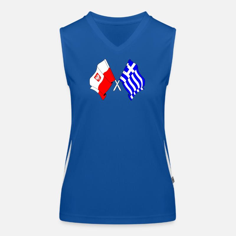 Drapeau Pologne, drapeau Grèce Débardeur respirant contrasté Femme