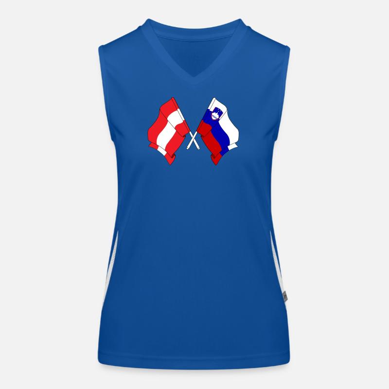 Drapeau de l’Autriche et drapeau de la Slovénie Débardeur respirant contrasté Femme