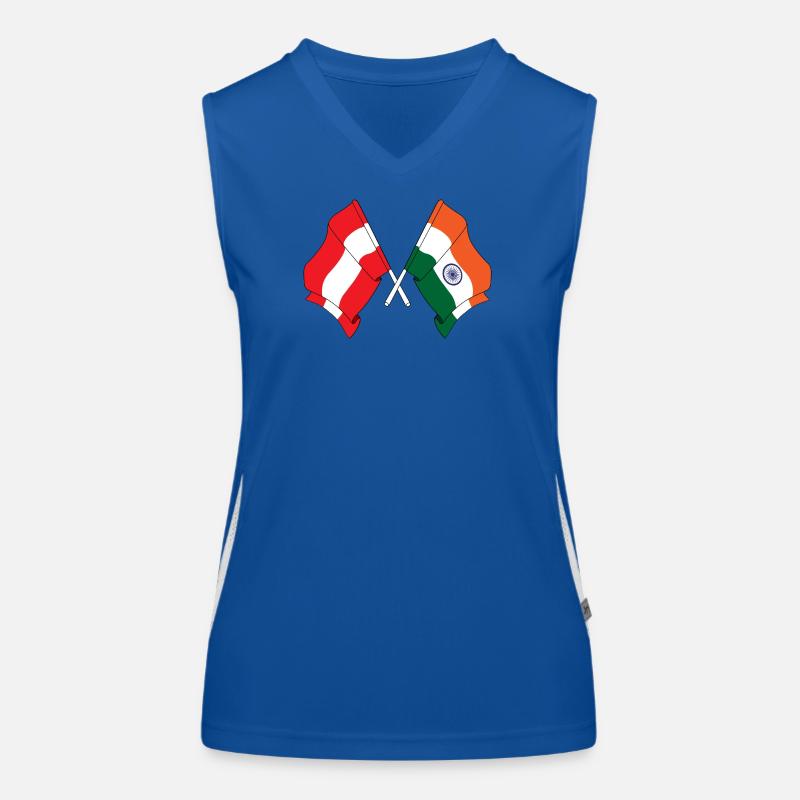 Drapeau Autriche, Drapeau Inde Débardeur respirant contrasté Femme