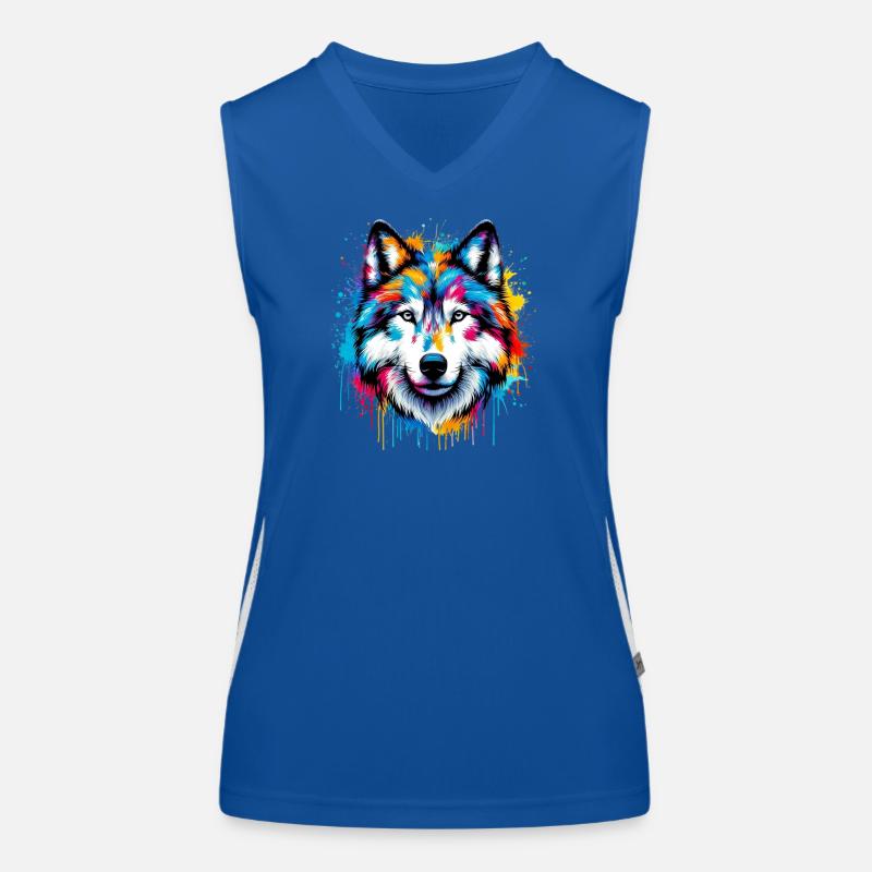 Wolf Funktionelles Kontrast-Tank Top für Frauen
