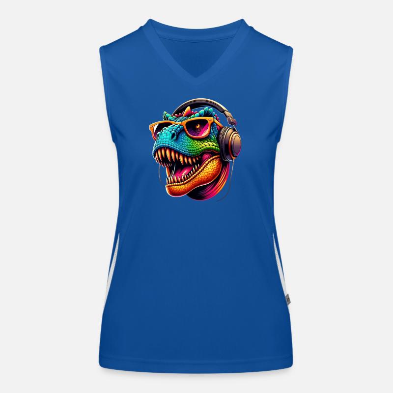 Dino DJ Stil Funktionelles Kontrast-Tank Top für Frauen