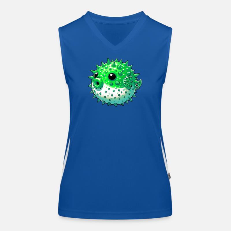 Kugelfisch Funktionelles Kontrast-Tank Top für Frauen