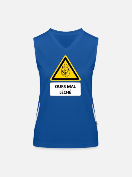 Ours mal léché - Débardeur respirant contrasté Femme - bleu/blanc - Devant