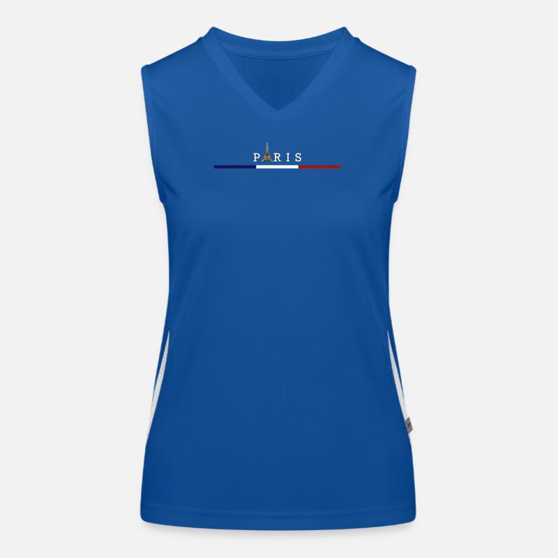 Flagge Frankreich Eiffelturm Pariser Eleganz Funktionelles Kontrast-Tank Top für Frauen