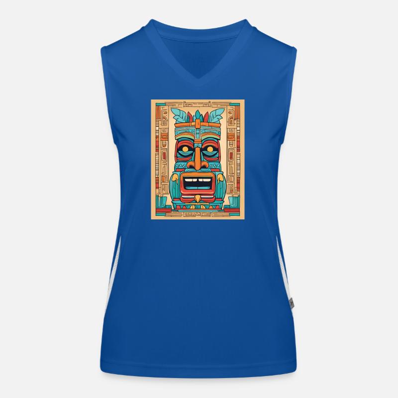 Masque Tiki coloré Débardeur respirant contrasté Femme