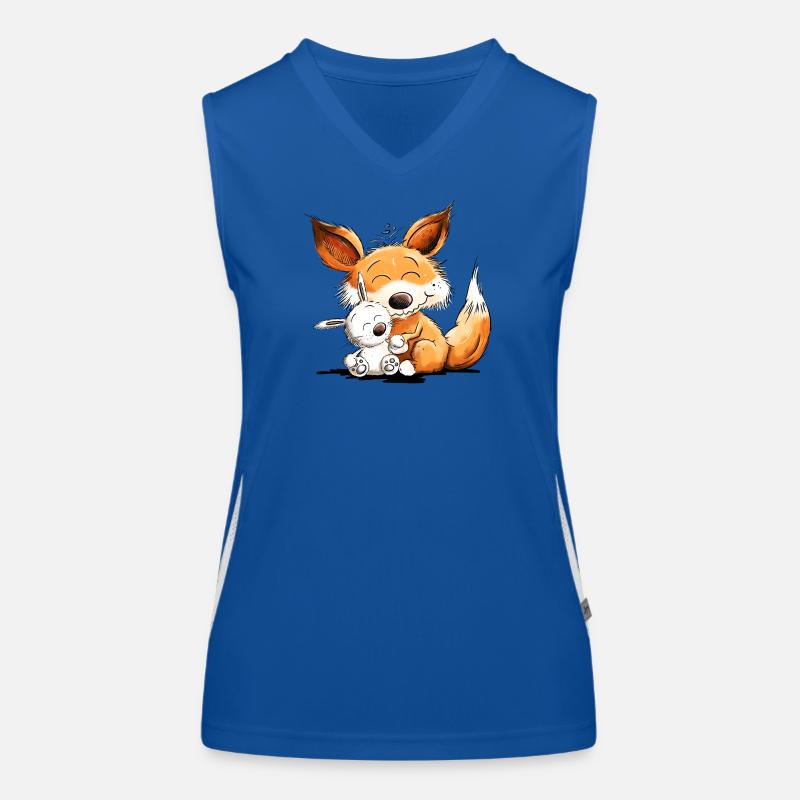 Fuchs Mit Hase Freundschaft Team Wildtier Funktionelles Kontrast-Tank Top für Frauen