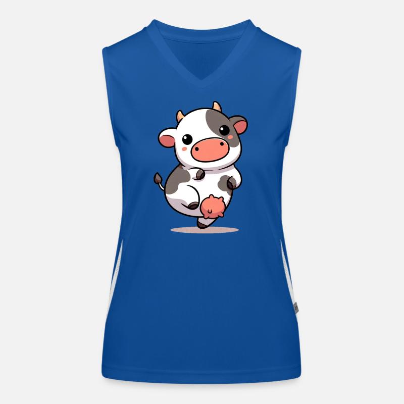 Kuh Funktionelles Kontrast-Tank Top für Frauen