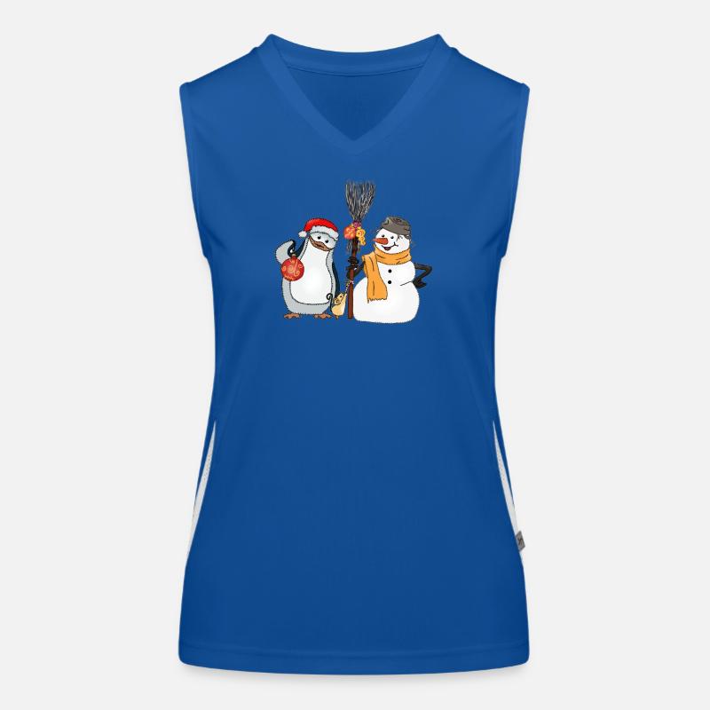 Pinguinweihnacht Funktionelles Kontrast-Tank Top für Frauen