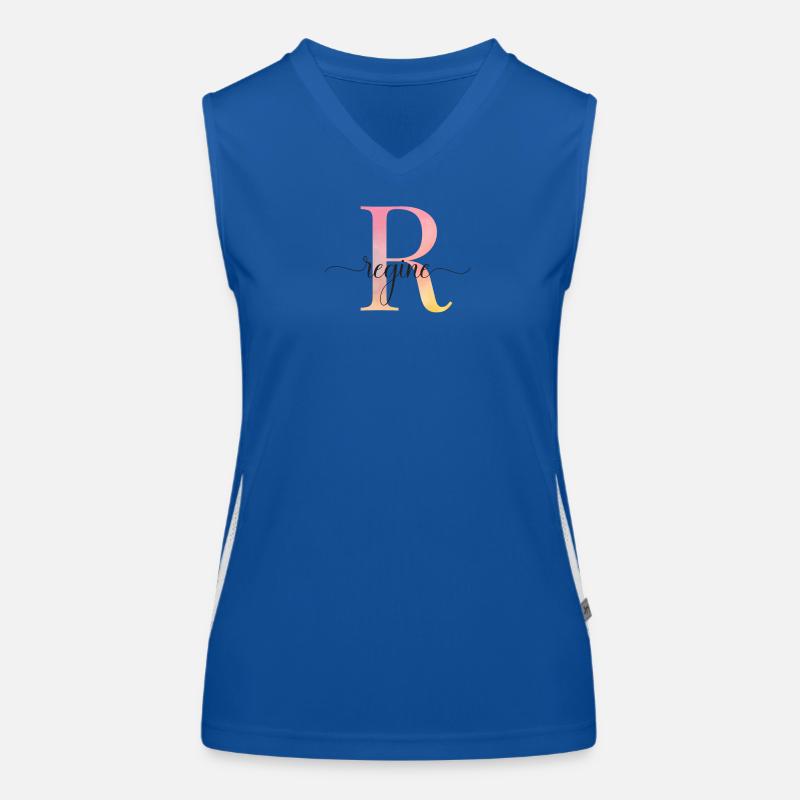 R | Monogram | Name | Regine |Watercolor Women's Functional Contrast Tank Top
