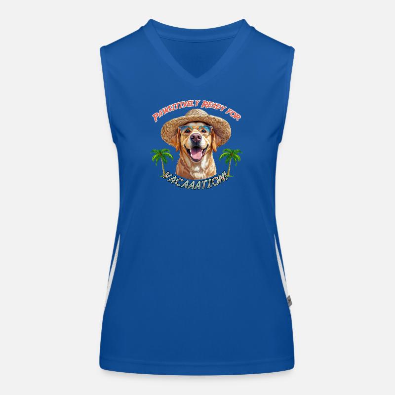 Labrador im Sommerlook: Pawsitively Ready Funktionelles Kontrast-Tank Top für Frauen