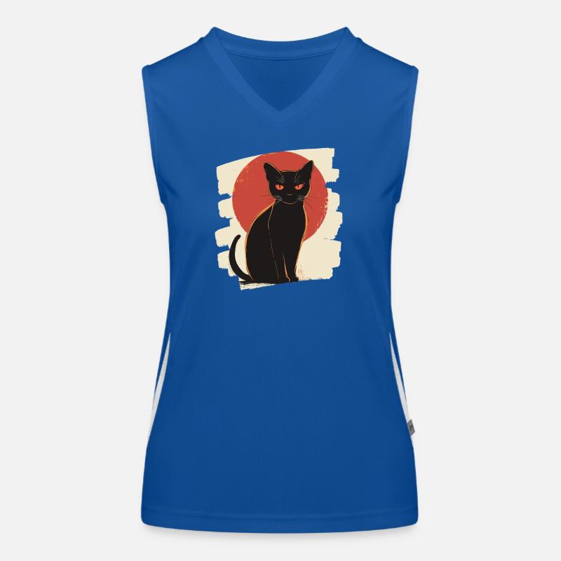 Schwarze Katze Funktionelles Kontrast-Tank Top für Frauen