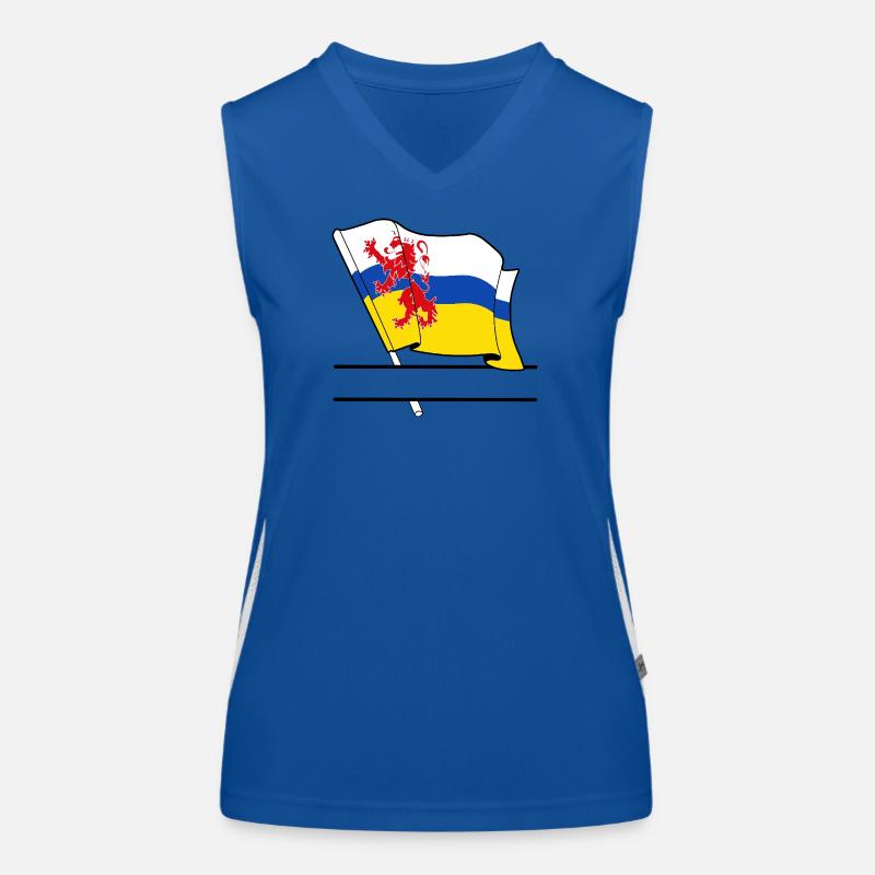 Flagge Limburg Textbanner Funktionelles Kontrast-Tank Top für Frauen