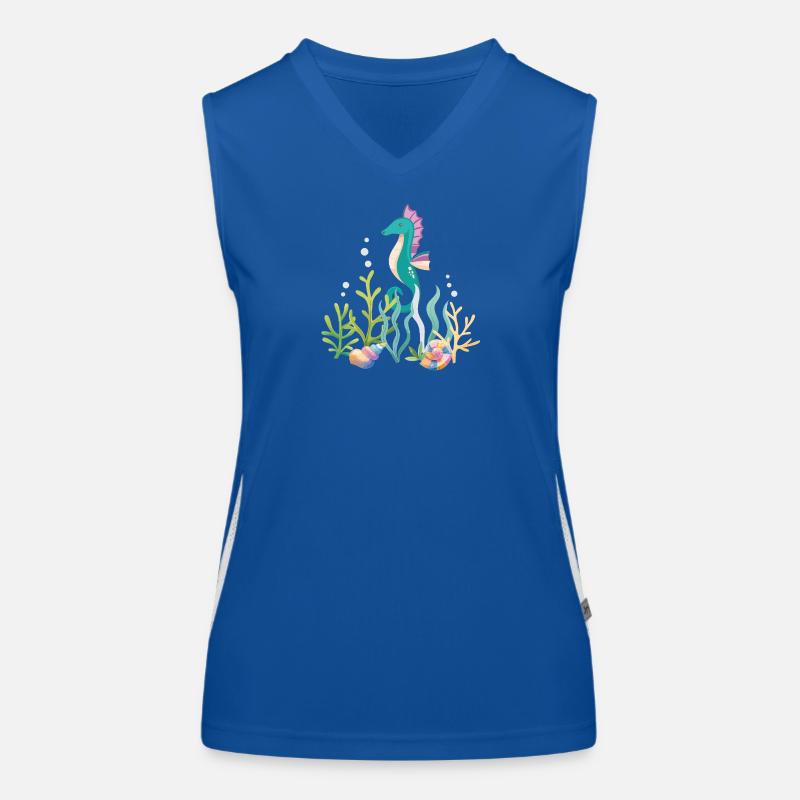 Meeresaquarium Seepferdchen Design Funktionelles Kontrast-Tank Top für Frauen
