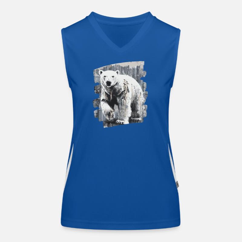Eisbär Graffiti Sprayer Funktionelles Kontrast-Tank Top für Frauen