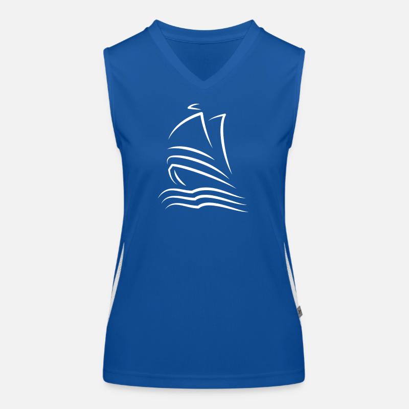 Minimalist stretch sailing ship Women's Functional Contrast Tank Top