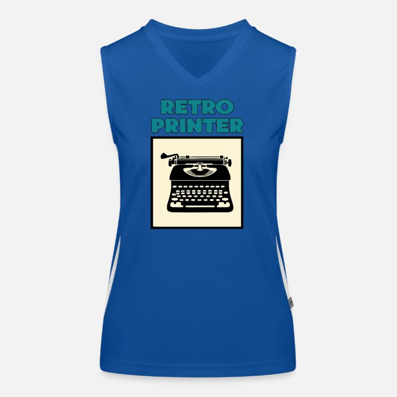Retro-Drucker Funktionelles Kontrast-Tank Top für Frauen