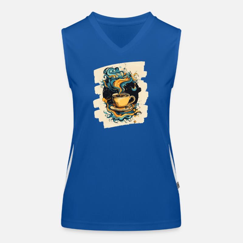 Kaffee Coffee Kaffeeliebhaber Funktionelles Kontrast-Tank Top für Frauen