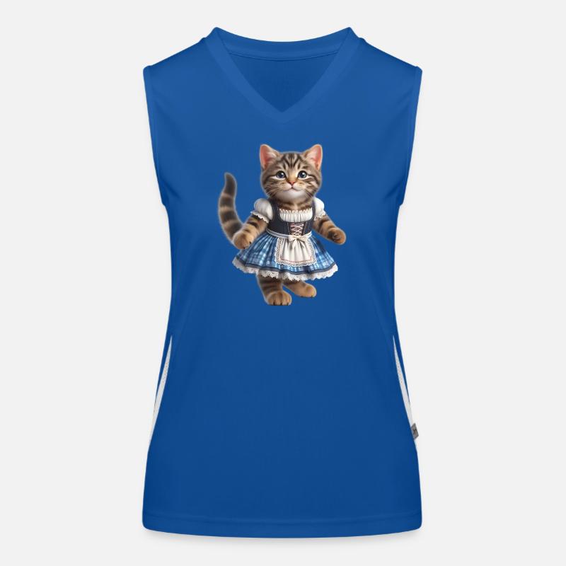 Mignon petit chat en dirndl Débardeur respirant contrasté Femme
