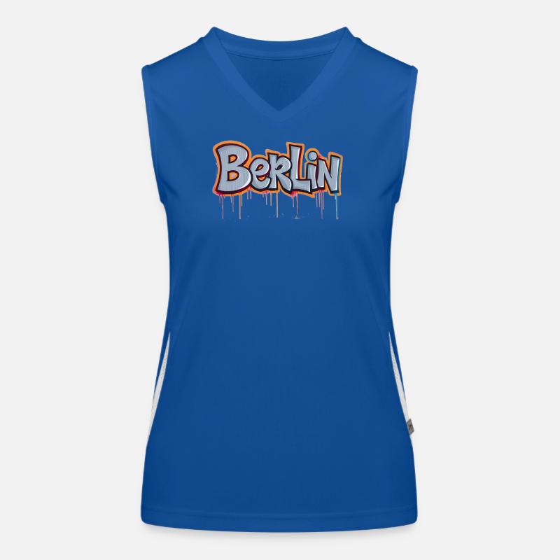 Berlin Graffiti Funktionelles Kontrast-Tank Top für Frauen