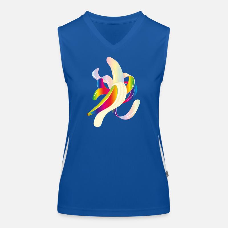 Rainbow Banana – Playful Fruit Motif Women's Functional Contrast Tank Top