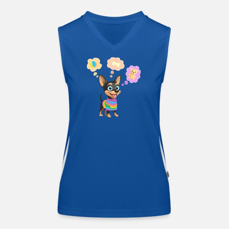 Süßer Hund im Regenbogenpullover für Kinder Funktionelles Kontrast-Tank Top für Frauen