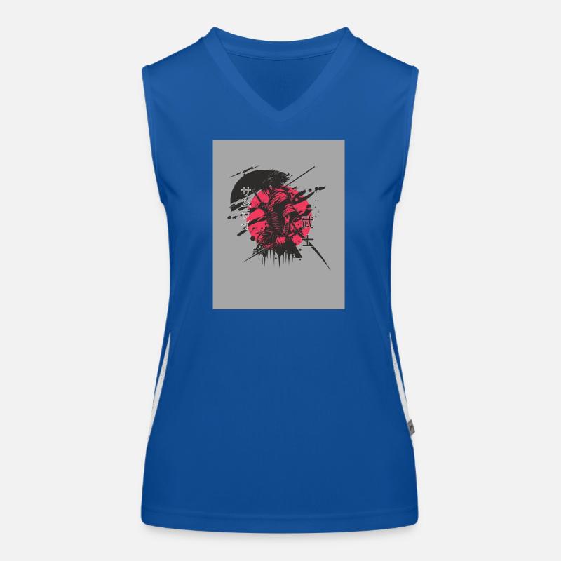 Red and black samurai Funktionelles Kontrast-Tank Top für Frauen