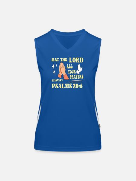 Psalm 20:5 May the Lord... - Women's Functional Contrast Tank Top - royal/white - Front