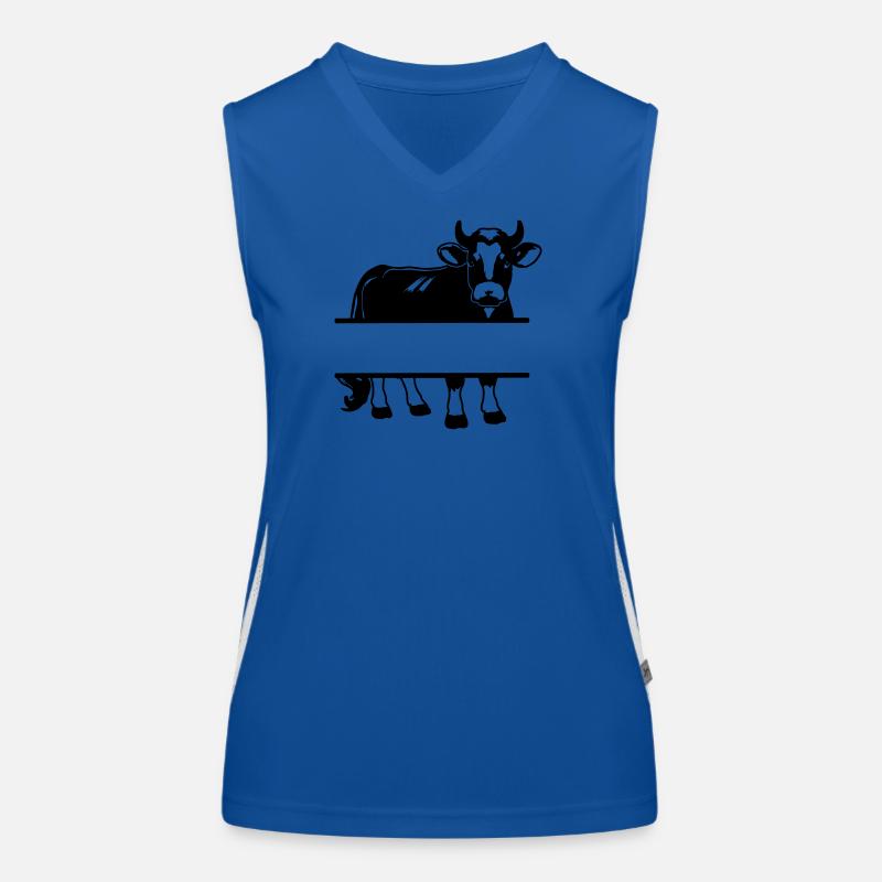 Silhouette de vache avec espace de texte – Chemise de ferme Débardeur respirant contrasté Femme