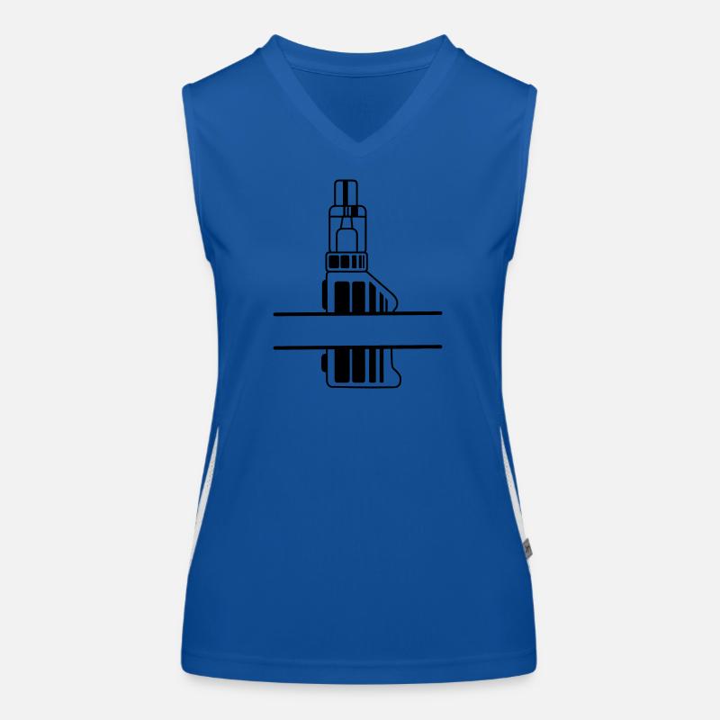 Silhouette de vape avec zone de texte Débardeur respirant contrasté Femme