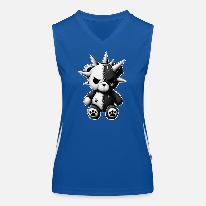 Split Skull Plüschbär Punk Funktionelles Kontrast-Tank Top für Frauen