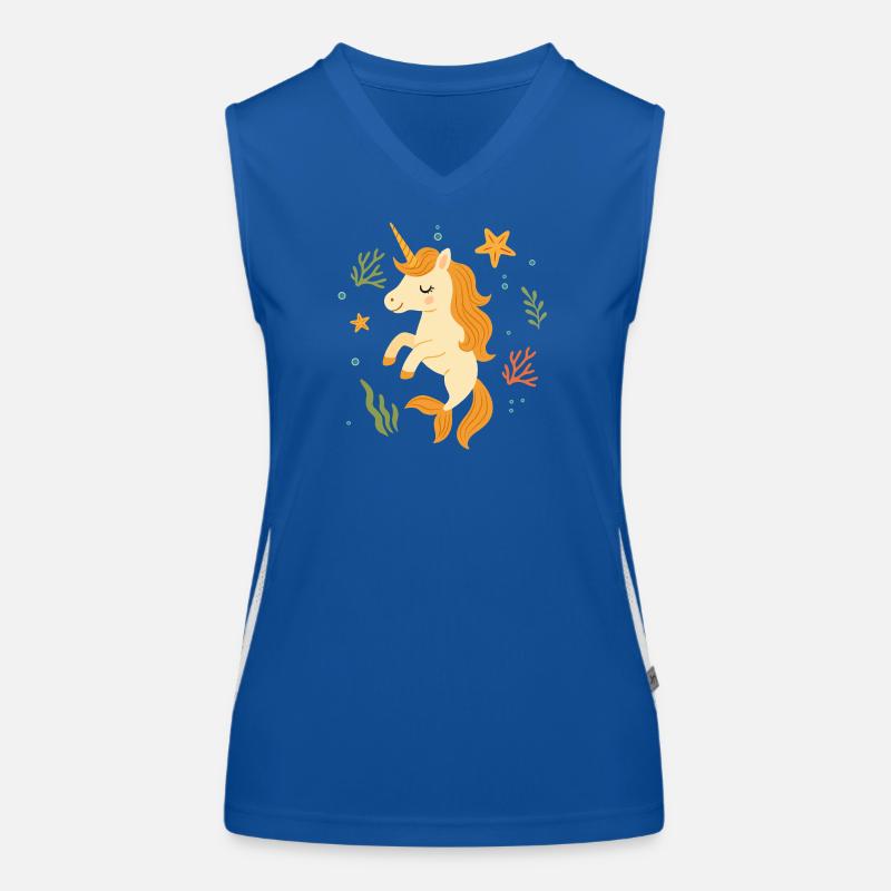 Unicorn with Fin – Magic Under Water Women's Functional Contrast Tank Top