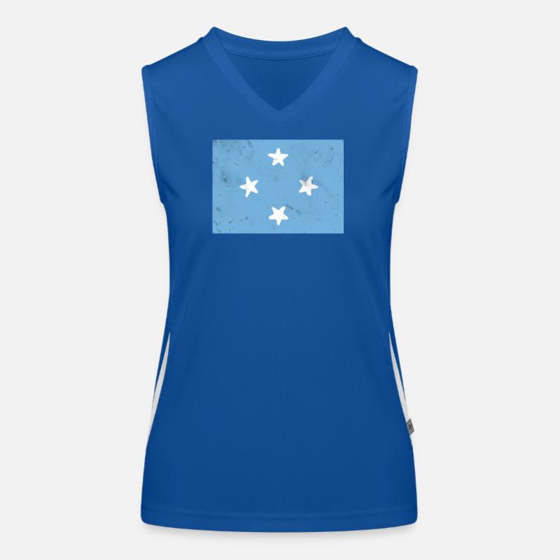 Drapeau de la Micronésie Débardeur respirant contrasté Femme