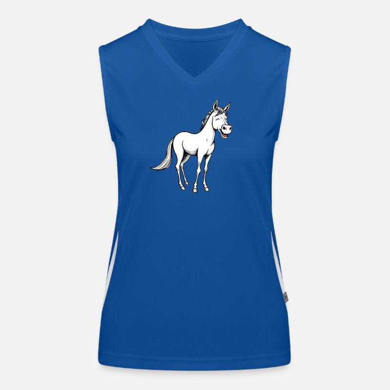 Lustiges Pferd Funktionelles Kontrast-Tank Top für Frauen
