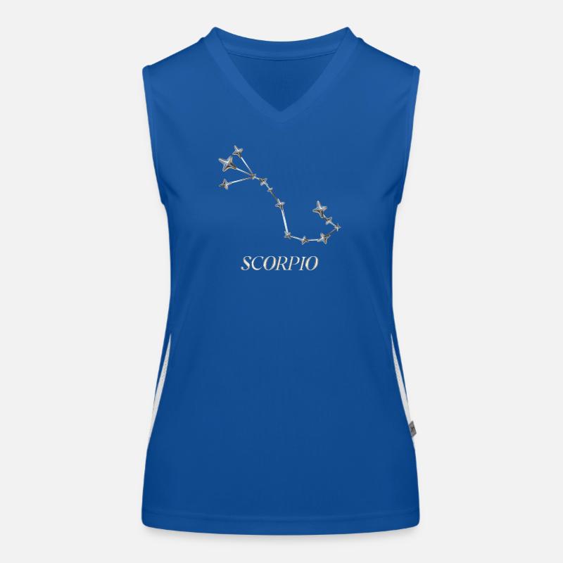 Scorpio Constellation – Silver Minimal Constellation Women's Functional Contrast Tank Top