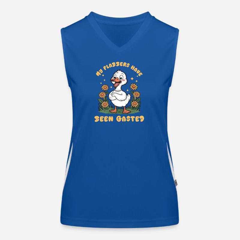 Playful Duck with Floral Frame Women's Functional Contrast Tank Top