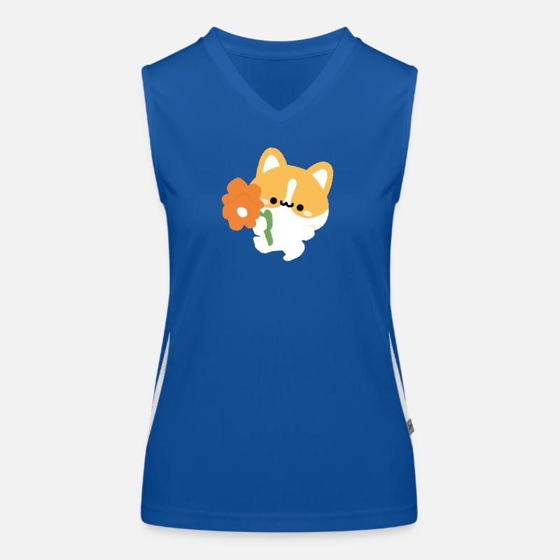 Romantic Corgi Women's Functional Contrast Tank Top