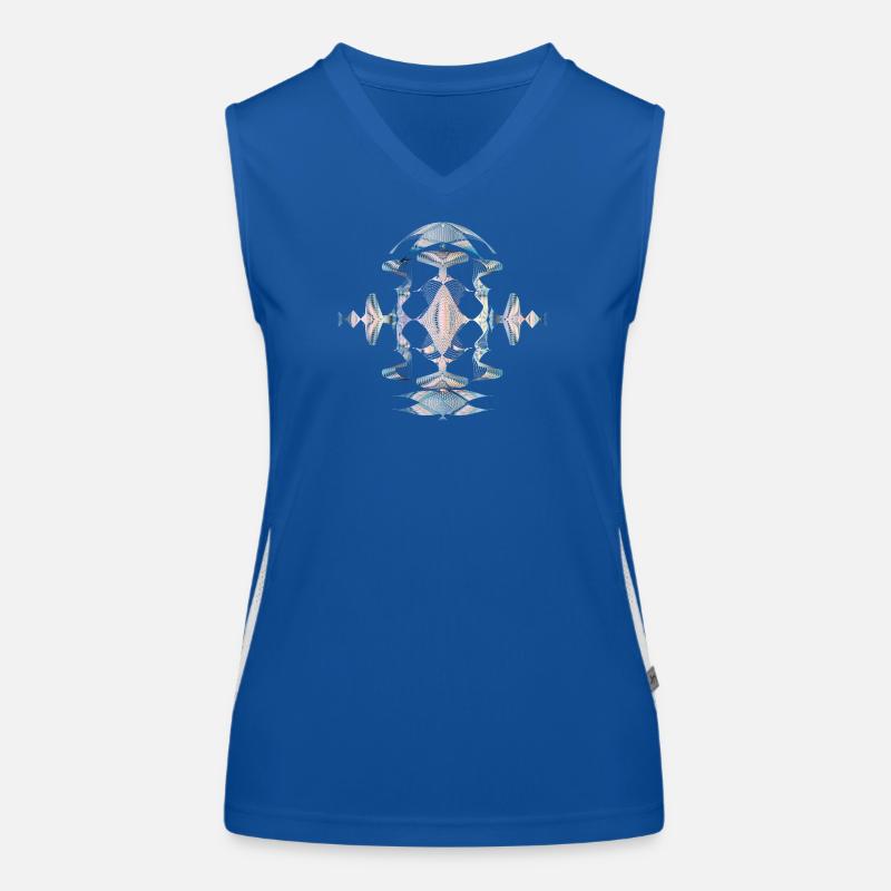 Experimental illustration with glowing lines Women's Functional Contrast Tank Top