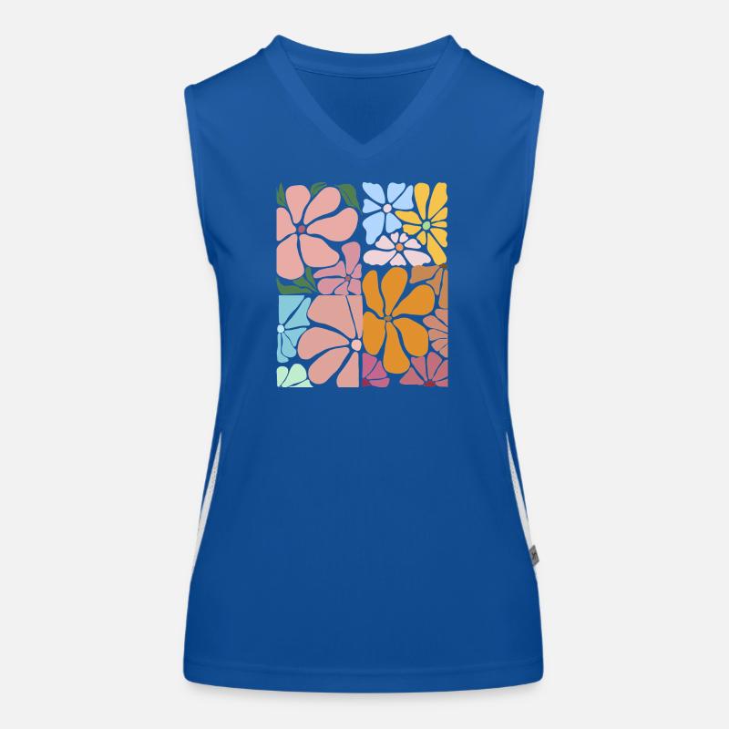 Lebendiges abstraktes Blumenmuster Funktionelles Kontrast-Tank Top für Frauen