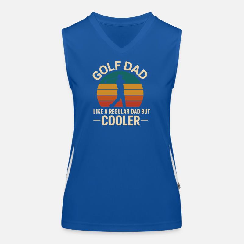 Golf Dad Rétro Coucher de soleil Design Débardeur respirant contrasté Femme