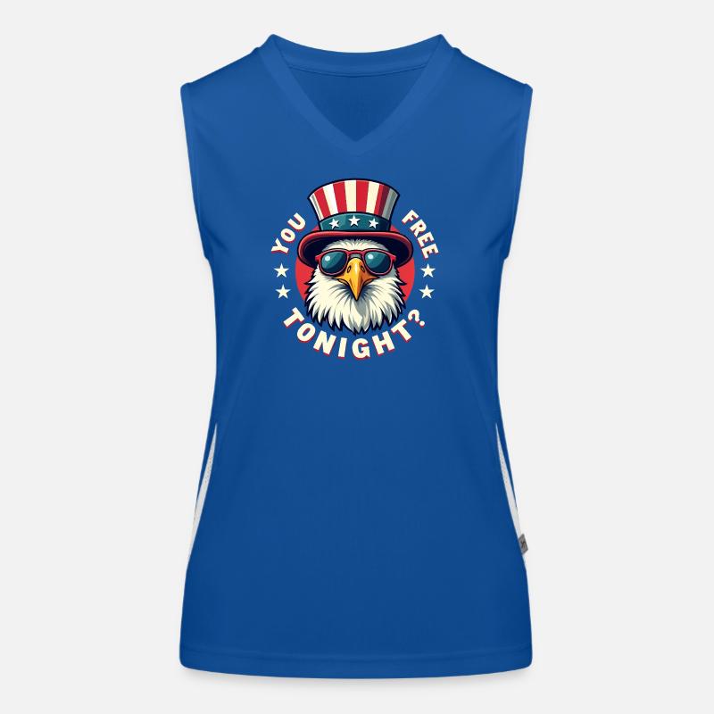 Du bist heute Abend frei, Adler, 4. Juli Funktionelles Kontrast-Tank Top für Frauen