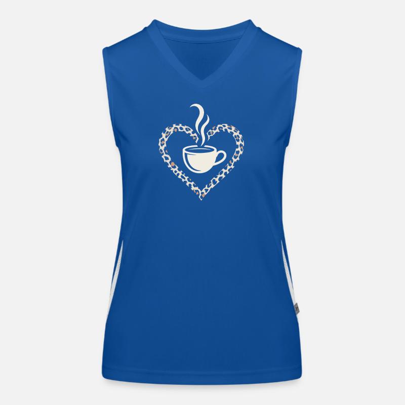 Coffee Mug Heart Design Women's Functional Contrast Tank Top