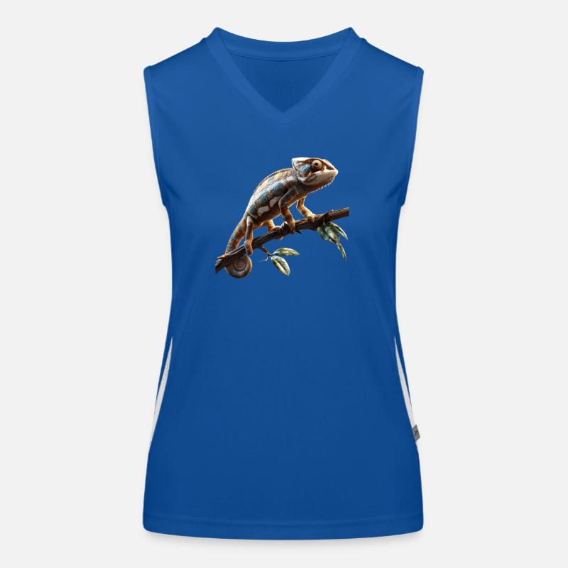 Chamäleon Echse Reptil Chameleon Leguan Eidechse Funktionelles Kontrast-Tank Top für Frauen