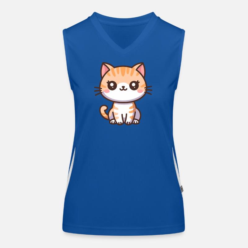 Chaton de dessin animé mignon Débardeur respirant contrasté Femme