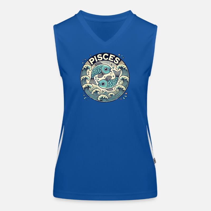 Pisces Zodiac Fish Art Design Women's Functional Contrast Tank Top