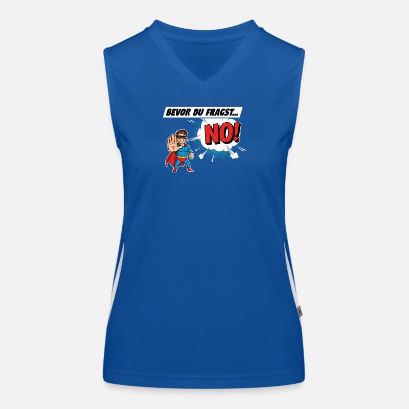 Superheldischer Warnhinweis Comic Design Funktionelles Kontrast-Tank Top für Frauen