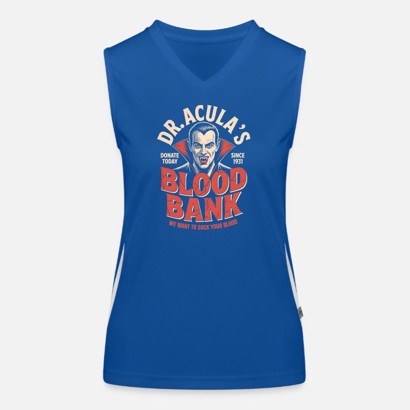 Dracula Banque de sang Drôle Vampire Halloween Débardeur respirant contrasté Femme