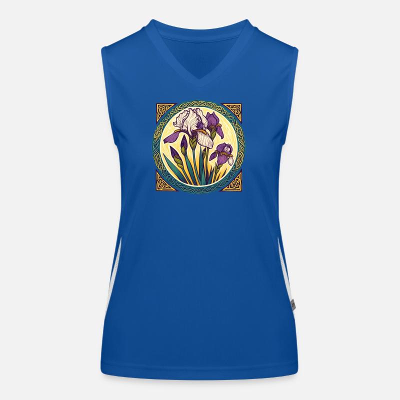 Kompliziertes irisches Iris-keltisches Kunstwerk Funktionelles Kontrast-Tank Top für Frauen