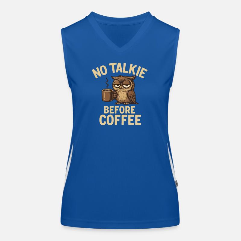 Eulen mit Kaffeetasse und Statement Funktionelles Kontrast-Tank Top für Frauen